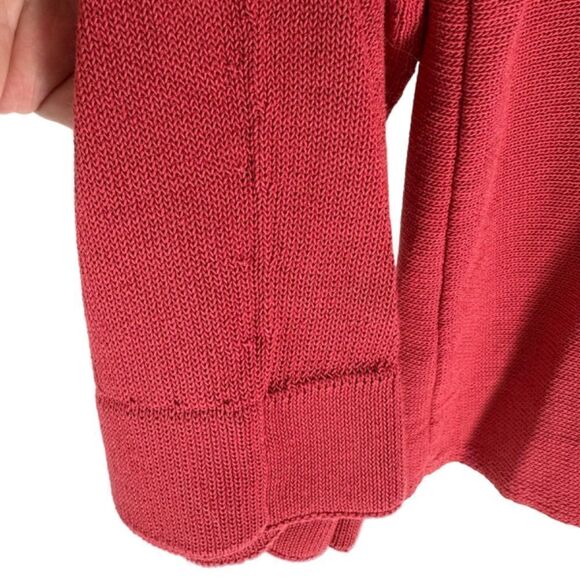 Eileen Fisher Red Organic Cotton/Nylon Blend 3/4 Sleeve Boat Neck Sweater Sz XXS - Picture 4 of 8